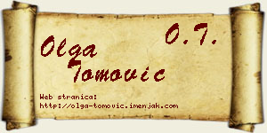 Olga Tomović vizit kartica